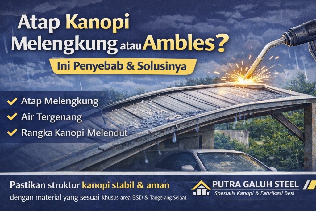 kanopi melengkung ambles